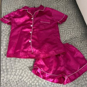 Pink Satin Shein Pj Set